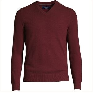 Cashmere Large Tall Men's Sweater in Burgundy Wine Color